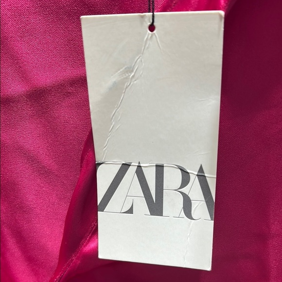 Zara Fuchsia Satin Ruffle Dress - Picture 5 of 6